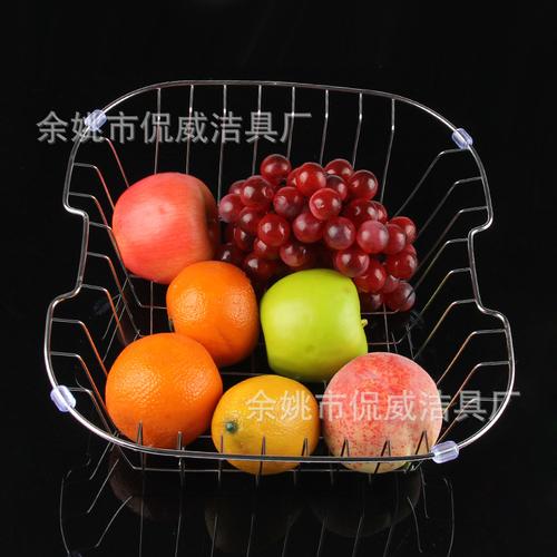厂家直销不锈钢带槽沥水篮 厨房用置蔬菜水果篮 量大价优